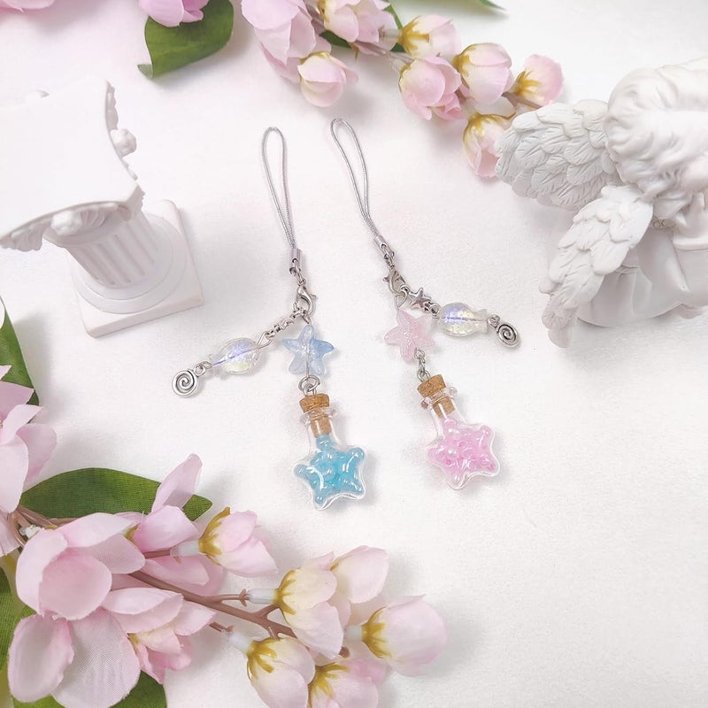 cioatu Y2K Cute Phone Charms Set - Aesthetic Cherry,Flower, Butterfly & Star Cell Phone Straps, Kawaii PhoneAccessories for Bag Keychain, AirPods, Camera Decor - Image 2